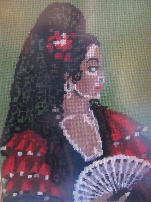 Tapestry of Spanish Dancer Framed