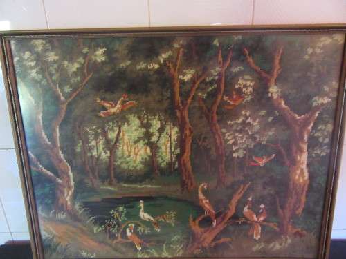 Tapestry of Forest Scene Framed