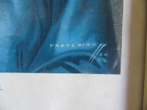 Chinese In Blue Dress Girl Framed Vintage Print by Tretchikoff