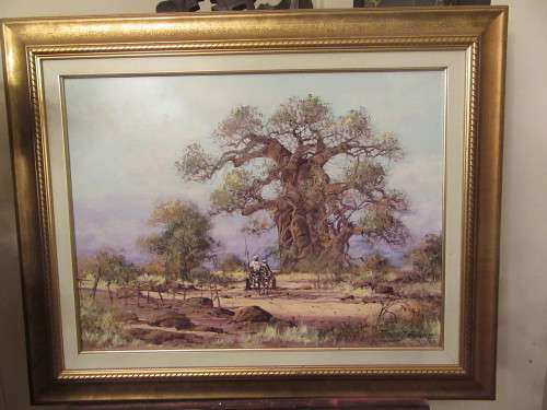Original SA Art - Francois Badenhorst Babob Tree Landscape