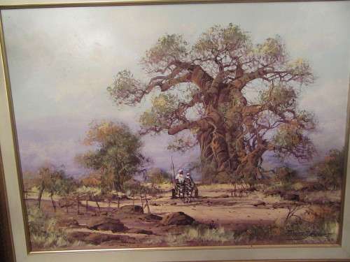 Original SA Art - Francois Badenhorst Babob Tree Landscape