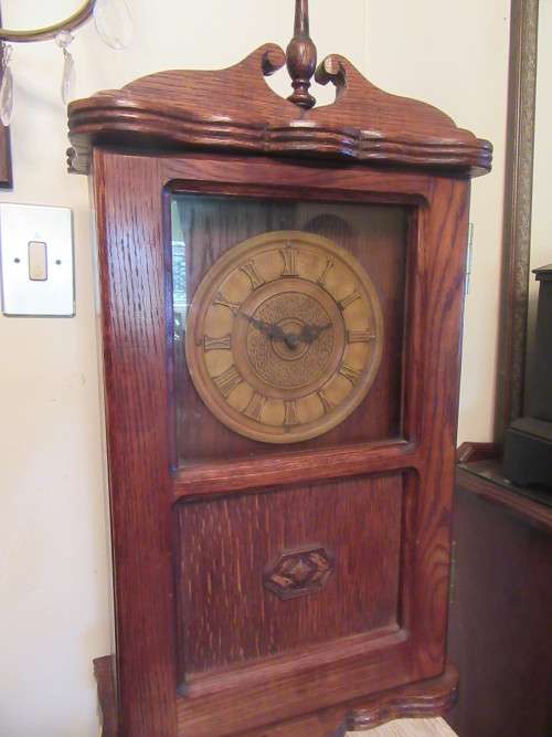 Oak Wall Clock Battery Operated