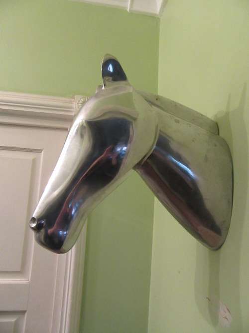 Large Pair of  Pewter Wall Mounted Horse Heads