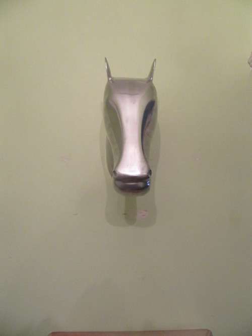 Large Pair of  Pewter Wall Mounted Horse Heads