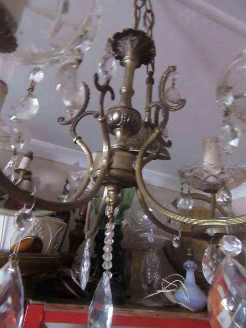 Vintage Crystal 5 Arm Chandelier
