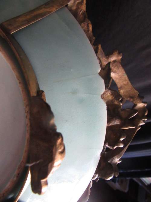 19th Centuary Ormolou Mounted Chinese Bowl Decorated with Flowers, Birds & Butterflies Backstamped