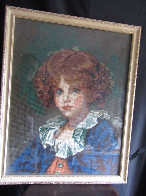 Framed Tapestry of "The Blue Boy"