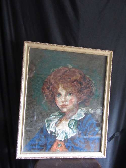 Framed Tapestry of "The Blue Boy"