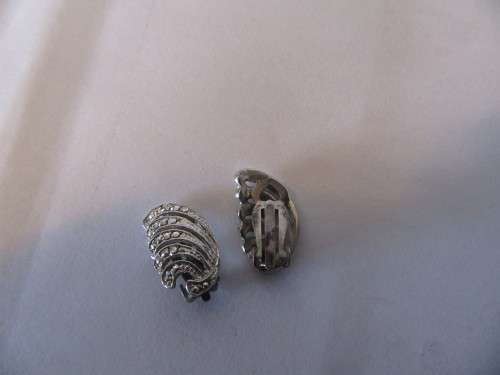 Vintage Pair of Marcasite Clip On Earings