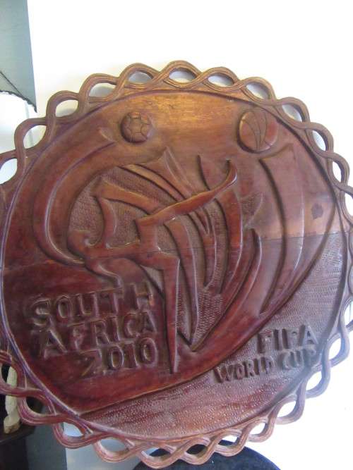 Large  Round Wooden Plaque Fifa World Cup SA 2010 With Logo
