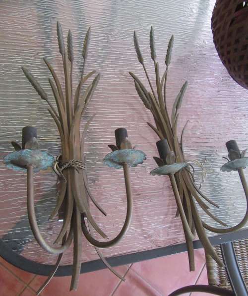Pair Of Wheat Wall Lights