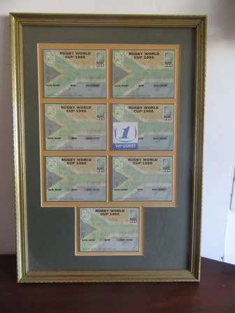 Rugby World Cup 1995 Framed Tickets- Relisted Due to Non Payment