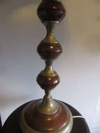 Gorgeous Vintage Wood & Metal Table Lamp Sold Without Shade