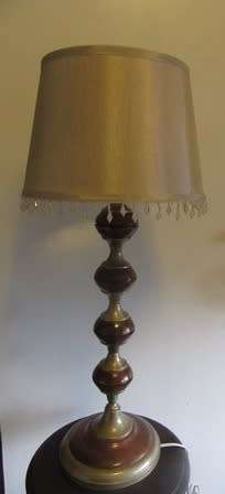 Gorgeous Vintage Wood & Metal Table Lamp Sold Without Shade