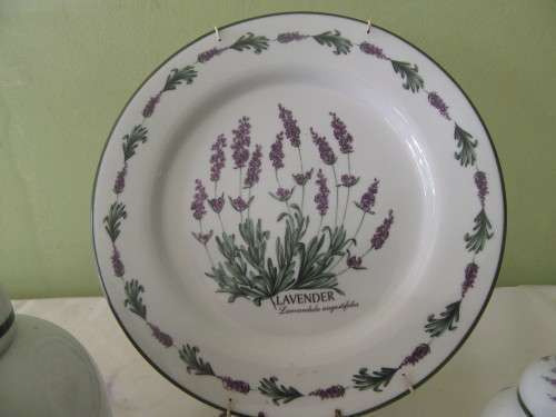 Wiesenthal  Porcelain GermanyLavender Rack Plates with Matching Ginger Jars