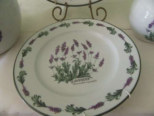 Wiesenthal  Porcelain GermanyLavender Rack Plates with Matching Ginger Jars