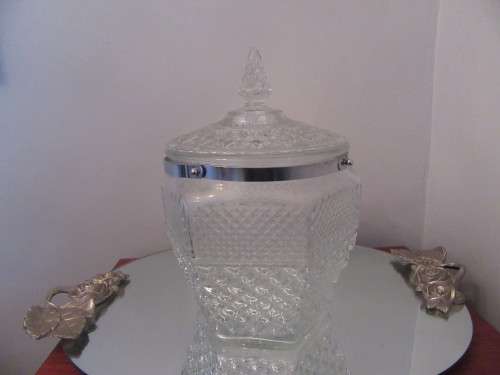 Hobnail  Cut Glass  Cookie Jar