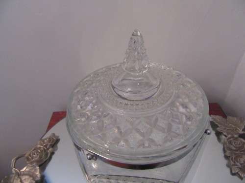 Hobnail  Cut Glass  Cookie Jar