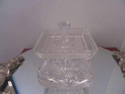 Crystal Square Candy Dish With Lid