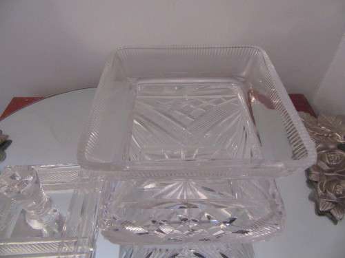 Crystal Square Candy Dish With Lid