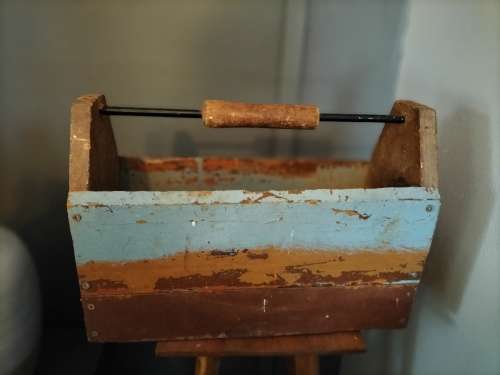 Vintage Wooden Caddy/ Tool Box