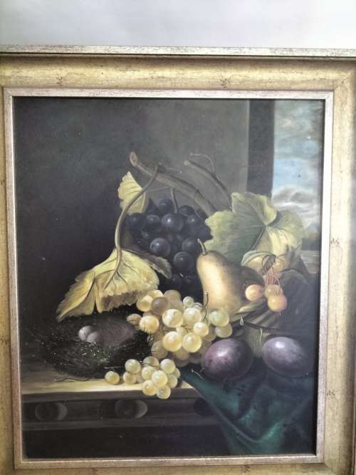 Still Life Painting with Fruit Framed