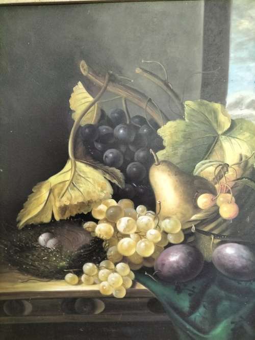 Still Life Painting with Fruit Framed