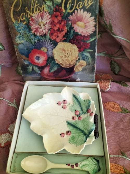 Carlton ware Dish with Matching teaspoon in Original box
