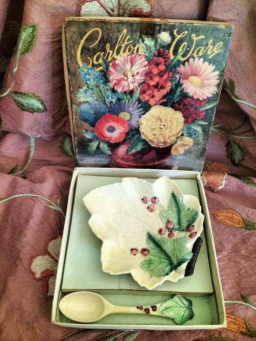 Carlton ware Dish with Matching teaspoon in Original box