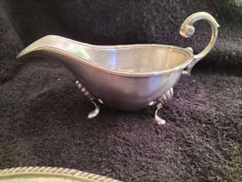 Viners of Sheffield Plate Gravy Boat & Saucer