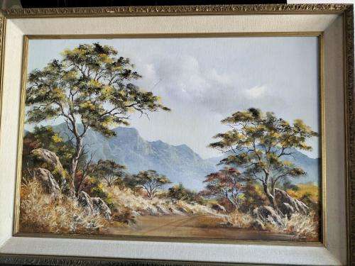 Painting of a landscape by well known SA Artist Heather Rider