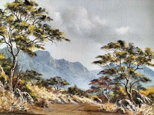 Painting of a landscape by well known SA Artist Heather Rider