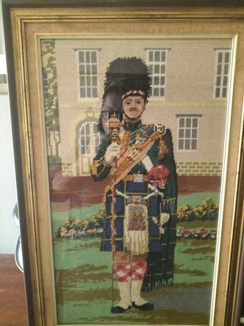 Tapestry Framed of a Dragoon Gaurd