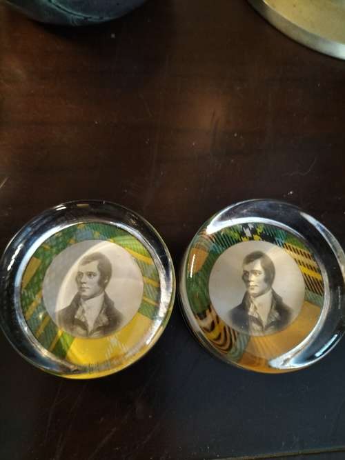 Pair  Glass Paperweights