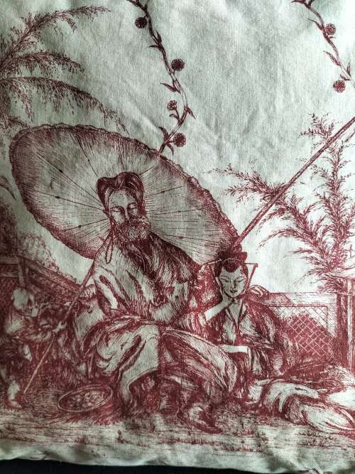 Pair of Chinese Chinoiserie Pattern Scatter Cushions