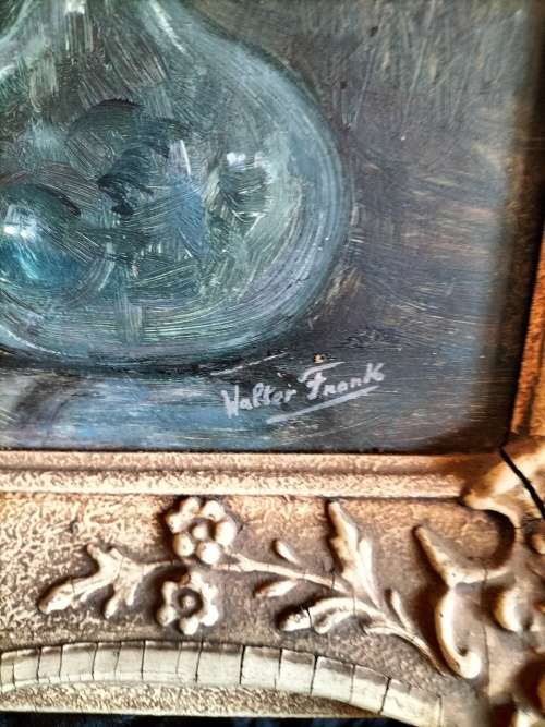 Framed Painting of Red Roses by Walter Frank