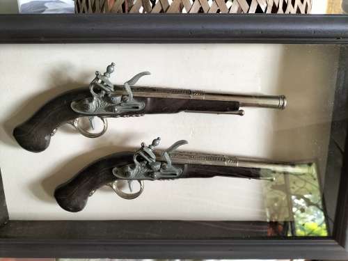 Framed Pair of  Pistols in A Shadow Box