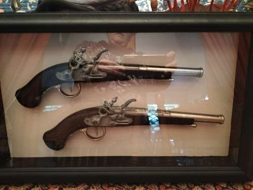 Framed Pair of  Pistols in A Shadow Box
