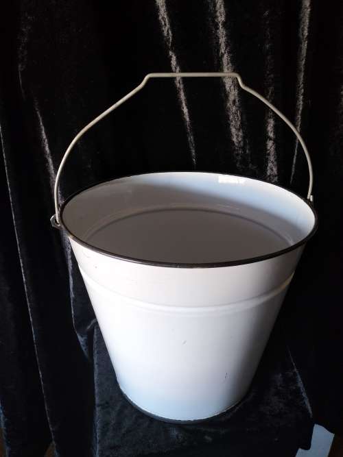 Vintage Enamel Bucket with Handle