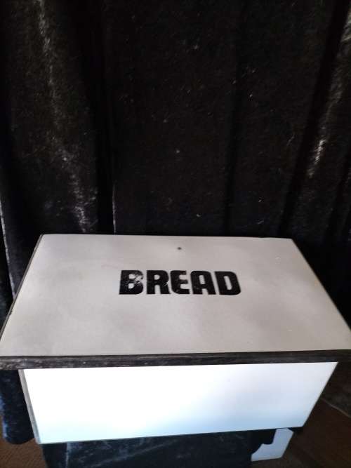 Vintage Enamel Bread Bin  with Tilt Lid