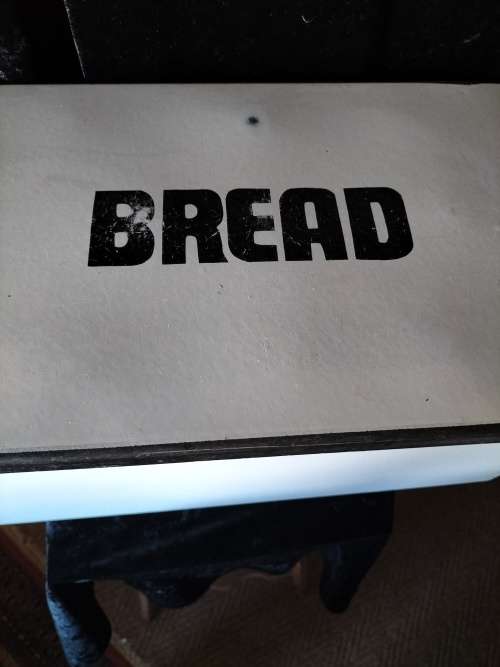 Vintage Enamel Bread Bin  with Tilt Lid