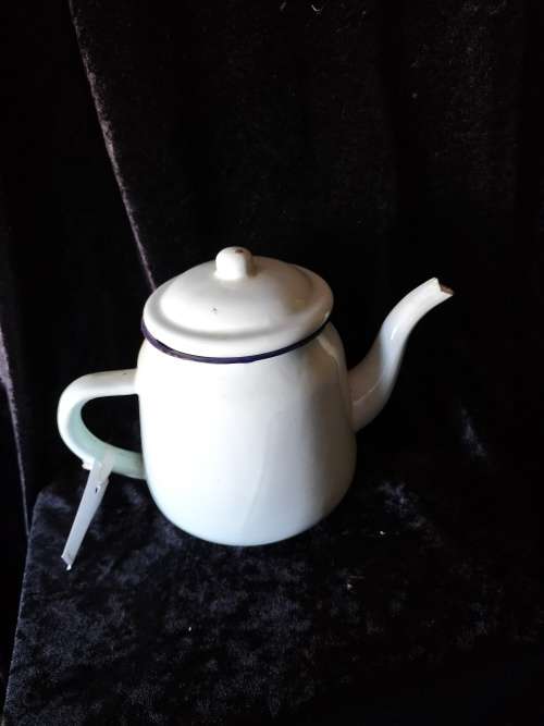 Vintage Enamel  Teapot Pale Blue