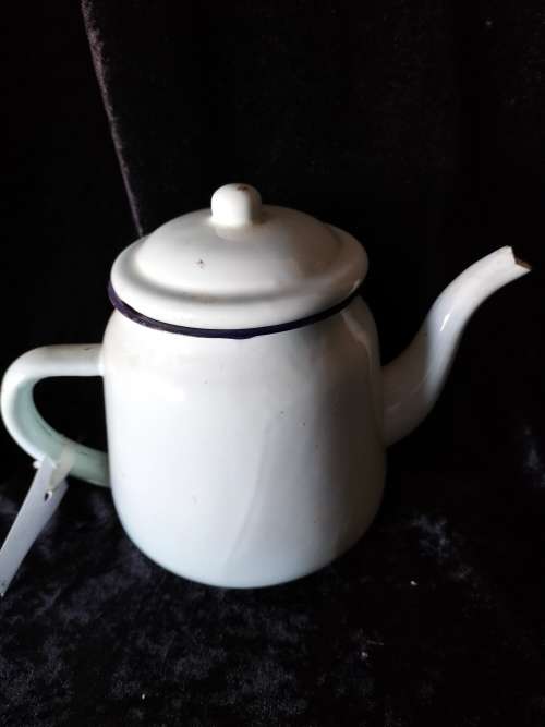 Vintage Enamel  Teapot Pale Blue
