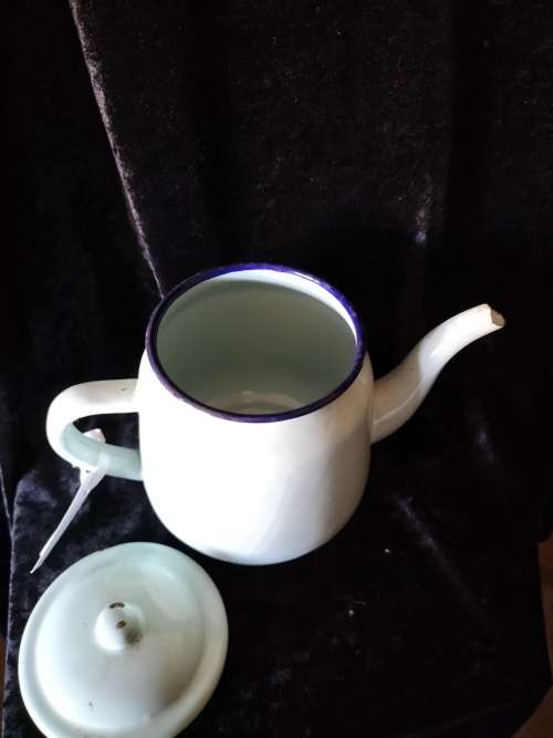 Vintage Enamel  Teapot Pale Blue