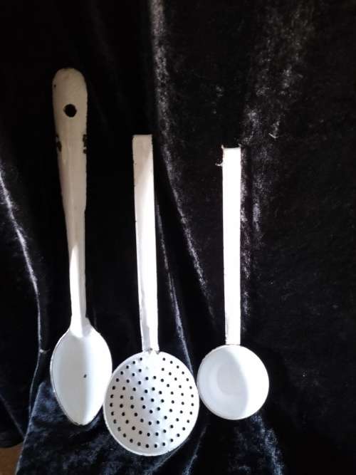 Vintage Enamel Set of Spoons
