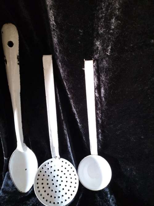 Vintage Enamel Set of Spoons