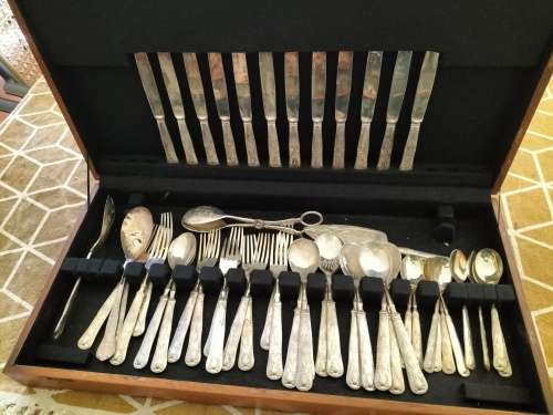 50 Pieces Mayell Silver plate EP on Zinc Flatware Boxed