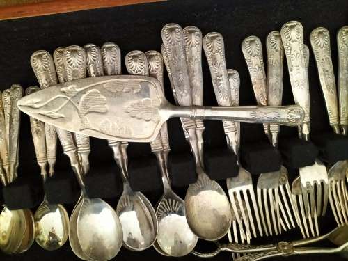 50 Pieces Mayell Silver plate EP on Zinc Flatware Boxed