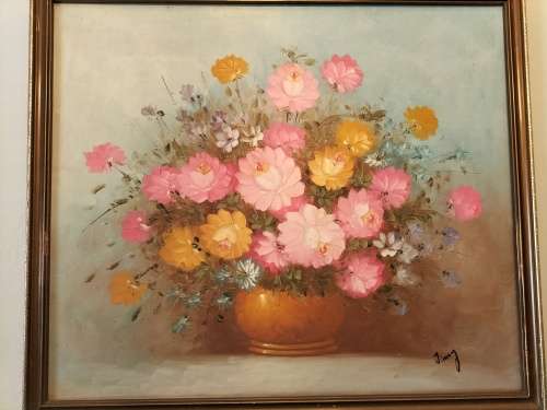 Still Life Painting of Roses in the Style of Robert Cox