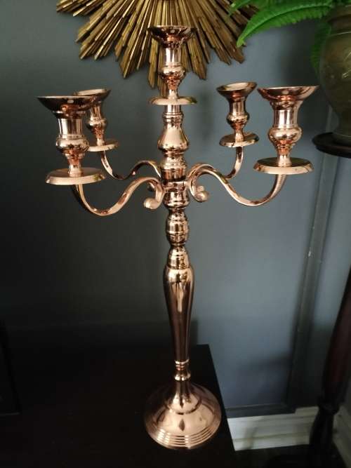 Large Copper Tone  4 Arm Candelabra
